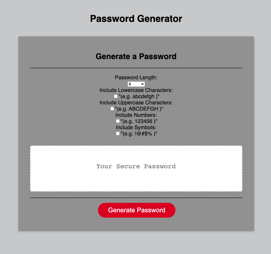 github-PasswordGenerator